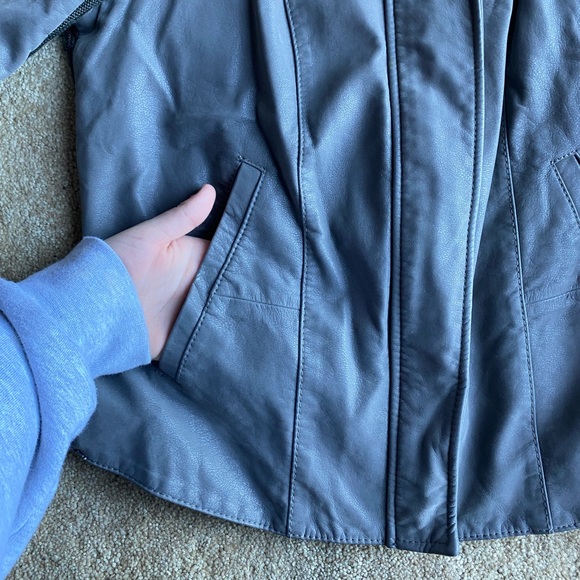 free people cool and clean jacket moto distressed suede edgy zipper large - Picture 10 of 10